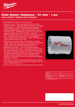 MILWAUKEE Hole Dozer Holesaws 49560092 A4 PDF
