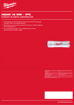 MILWAUKEE Bi-Metal Contractor Holesaw 4932464672 A4 PDF