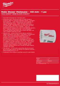MILWAUKEE Hole Dozer Holesaws 49560097 A4 PDF