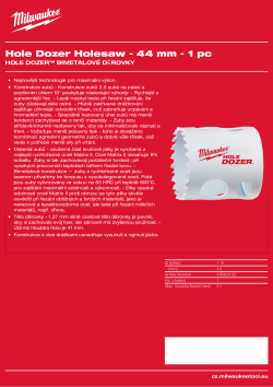 MILWAUKEE Hole Dozer Holesaws 49560102 A4 PDF