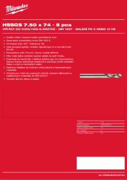 MILWAUKEE HSS-Ground Drills Short / DIN1897 / 5 and 10 pack 4932352217 A4 PDF