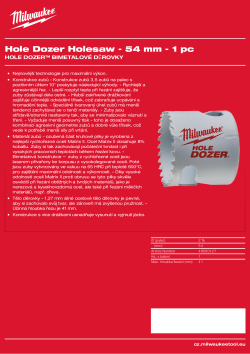 MILWAUKEE Hole Dozer Holesaws 49560127 A4 PDF