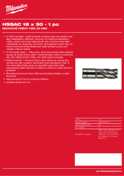 MILWAUKEE HSS annular cutters 30 mm 4932343274 A4 PDF