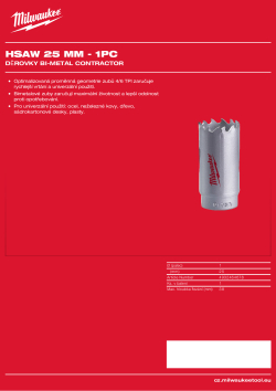 MILWAUKEE Bi-Metal Contractor Holesaw 4932464678 A4 PDF
