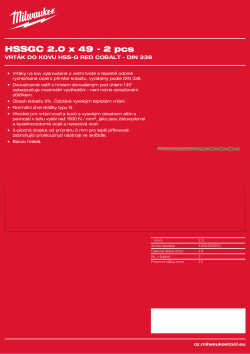 MILWAUKEE Red Cobalt HSS-G Drill Bits 4932363250 A4 PDF