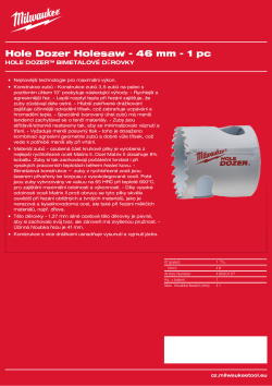 MILWAUKEE Hole Dozer Holesaws 49560107 A4 PDF