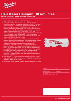 MILWAUKEE Hole Dozer Holesaws 49560023 A4 PDF