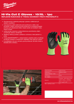 MILWAUKEE Reflexní rukavice s třídou ochrany proti proříznutí C - XL/10 - 1 ks 4932478133 A4 PDF