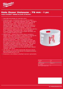 MILWAUKEE Hole Dozer Holesaws 49560177 A4 PDF
