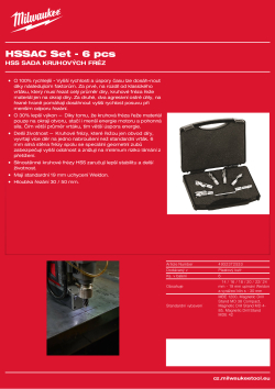 MILWAUKEE Sada kruhových fréz HSS 6 ks 4932372533 A4 PDF
