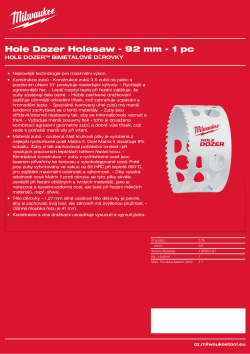 MILWAUKEE Hole Dozer Holesaws 49560197 A4 PDF