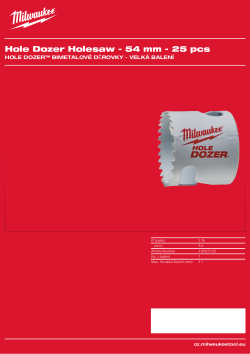 MILWAUKEE Hole Dozer Holesaws Bulk Packs 49565165 A4 PDF