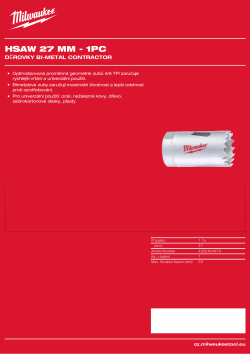 MILWAUKEE Bi-Metal Contractor Holesaw 4932464679 A4 PDF