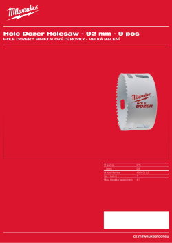 MILWAUKEE Hole Dozer Holesaws Bulk Packs 49565195 A4 PDF