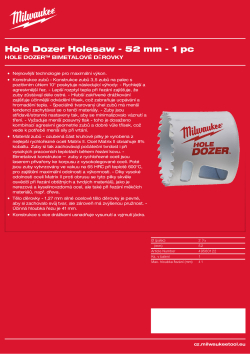 MILWAUKEE Hole Dozer Holesaws 49560122 A4 PDF
