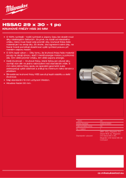 MILWAUKEE HSS annular cutters 30 mm 4932343285 A4 PDF