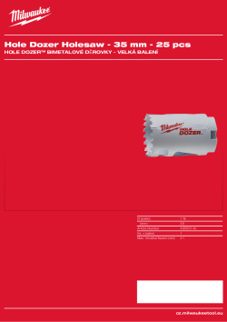 MILWAUKEE Hole Dozer Holesaws Bulk Packs 49565140 A4 PDF
