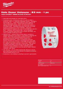MILWAUKEE Hole Dozer Holesaws 49560183 A4 PDF