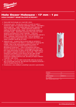 MILWAUKEE Hole Dozer Holesaws 49560014 A4 PDF