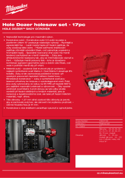 MILWAUKEE Hole Dozer™ sada děrovek 17 ks 49224102 A4 PDF