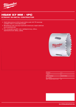 MILWAUKEE Bi-Metal Contractor Holesaw 4932464692 A4 PDF