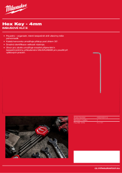 MILWAUKEE Imbusový klíč  - 4 mm 4932492413 A4 PDF