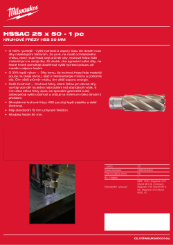 MILWAUKEE HSS annular cutters 50 mm 4932343300 A4 PDF
