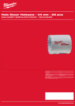 MILWAUKEE Hole Dozer Holesaws Bulk Packs 49565155 A4 PDF
