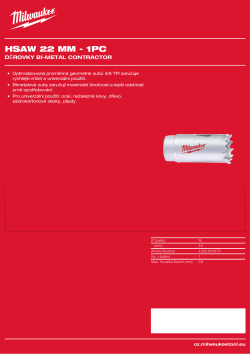 MILWAUKEE Bi-Metal Contractor Holesaw 4932464676 A4 PDF