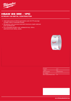 MILWAUKEE Bi-Metal Contractor Holesaw 4932464703 A4 PDF