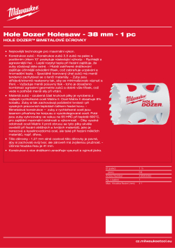 MILWAUKEE Hole Dozer Holesaws 49560082 A4 PDF