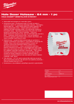 MILWAUKEE Hole Dozer Holesaws 49560147 A4 PDF
