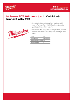 MILWAUKEE TCT Holesaws 4932479057 A4 PDF