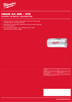 MILWAUKEE Bi-Metal Contractor Holesaw 4932464677 A4 PDF