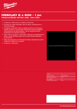 MILWAUKEE HSS Cable Drills 4932363674 A4 PDF