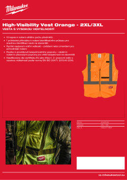 MILWAUKEE Vesta s vysokou viditelností oranžová - 2XL/3XL 4932471894 A4 PDF