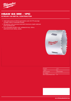 MILWAUKEE Bi-Metal Contractor Holesaw 4932464695 A4 PDF