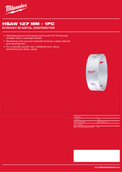 MILWAUKEE Bi-Metal Contractor Holesaw 4932464710 A4 PDF