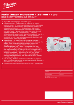 MILWAUKEE Hole Dozer Holesaws 49560072 A4 PDF