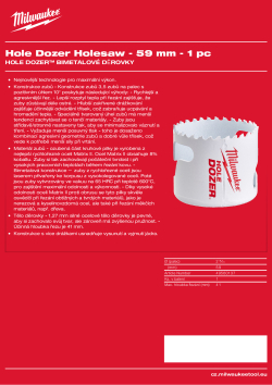 MILWAUKEE Hole Dozer Holesaws 49560137 A4 PDF