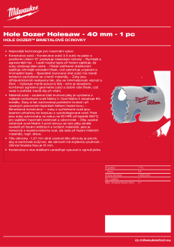 MILWAUKEE Hole Dozer Holesaws 49560087 A4 PDF