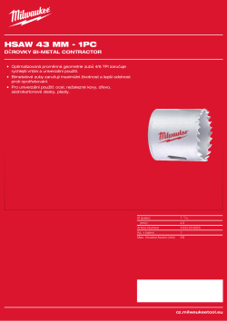 MILWAUKEE Bi-Metal Contractor Holesaw 4932464686 A4 PDF