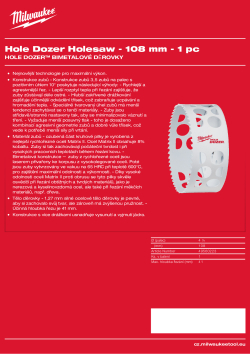 MILWAUKEE Hole Dozer Holesaws 49560223 A4 PDF