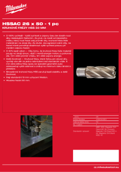MILWAUKEE HSS annular cutters 50 mm 4932343301 A4 PDF