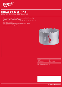 MILWAUKEE Bi-Metal Contractor Holesaw 4932464698 A4 PDF