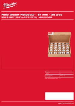 MILWAUKEE Hole Dozer Holesaws Bulk Packs 49565160 A4 PDF