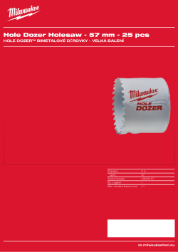 MILWAUKEE Hole Dozer Holesaws Bulk Packs 49565167 A4 PDF