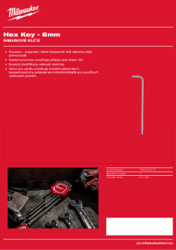 MILWAUKEE Imbusový klíč  - 6 mm 4932492415 A4 PDF