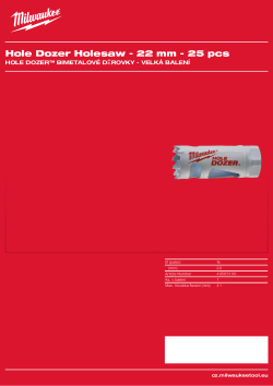 MILWAUKEE Hole Dozer Holesaws Bulk Packs 49565100 A4 PDF