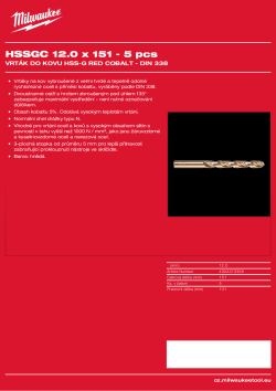MILWAUKEE Red Cobalt HSS-G Drill Bits 4932373358 A4 PDF
